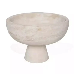 Decorative Bowls & Jars>Kirklands Home Blayne Wood Pedestal Bowl White