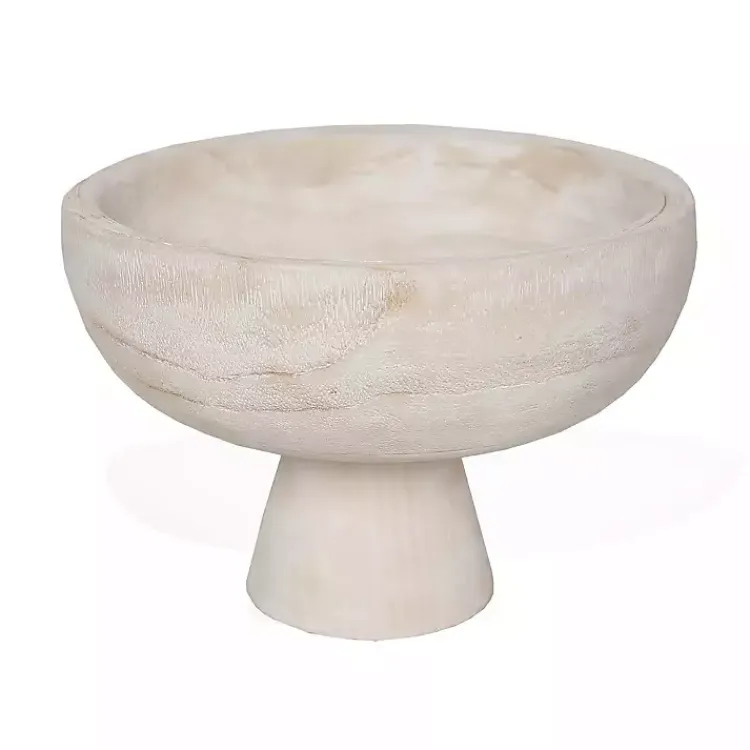 Decorative Bowls & Jars>Kirklands Home Blayne Wood Pedestal Bowl White