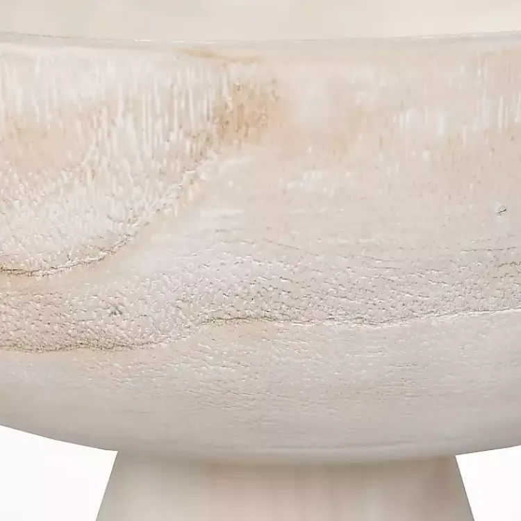 Decorative Bowls & Jars>Kirklands Home Blayne Wood Pedestal Bowl White