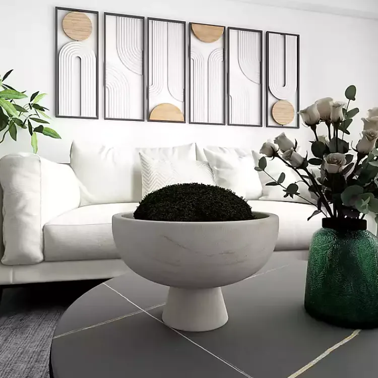 Decorative Bowls & Jars>Kirklands Home Blayne Wood Pedestal Bowl White