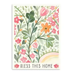 Kirklands Home Bless This Home Floral Canvas Art Print Green Sale