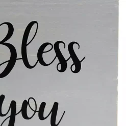 Kirklands Home Bless You Wood Tissue Box Cover Gray