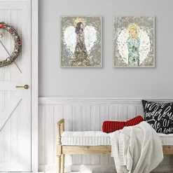 Christmas Decorations>Kirklands Home Blessed Angels Framed Art Prints, Set of 2 Multi