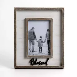 Picture Frames>Kirklands Home Blessed Brown and White Picture Frame