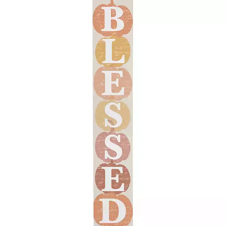 Fall>Kirklands Home Blessed Colorful Pumpkins Fall Porch Board