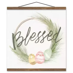 Easter Decorations>Kirklands Home Blessed Egg Wreath Teak Hanging Canvas Art Print