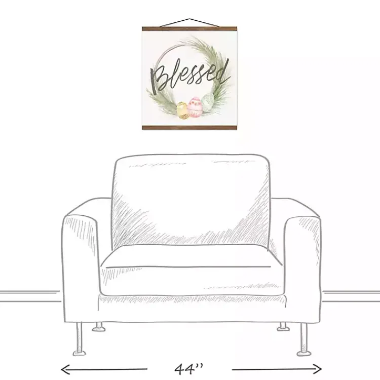 Easter Decorations>Kirklands Home Blessed Egg Wreath Teak Hanging Canvas Art Print