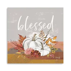 Fall>Kirklands Home Blessed Pumpkins and Flowers Giclee Canvas Print