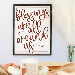 Fall>Kirklands Home Blessings Around Us Framed Wall Plaque