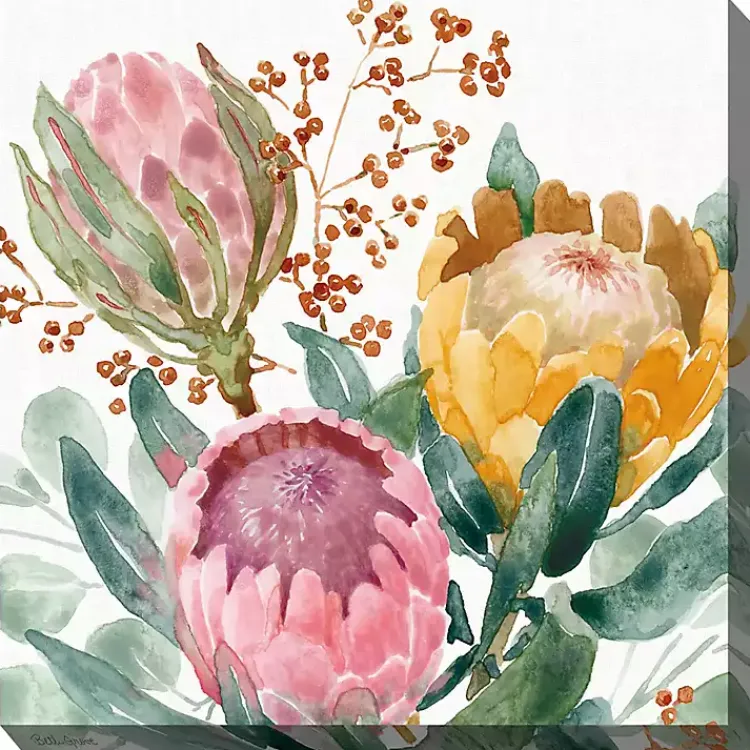 Kirklands Home Blooming Protea Floral Outdoor Canvas Art Print New
