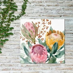 Kirklands Home Blooming Protea Floral Outdoor Canvas Art Print New