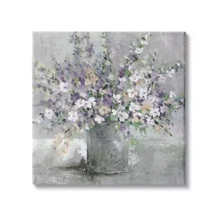 Kirklands Home Blossoming Aster Bouquet Canvas Print, 36x36 in. Gray Clearance