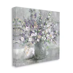 Kirklands Home Blossoming Aster Bouquet Canvas Print, 36x36 in. Gray Clearance