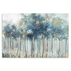 Kirklands Home Blue & Gold Forest Canvas Art Print Clearance