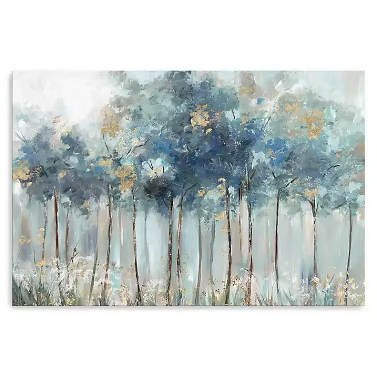 Kirklands Home Blue & Gold Forest Canvas Art Print Clearance