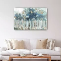 Kirklands Home Blue & Gold Forest Canvas Art Print Clearance