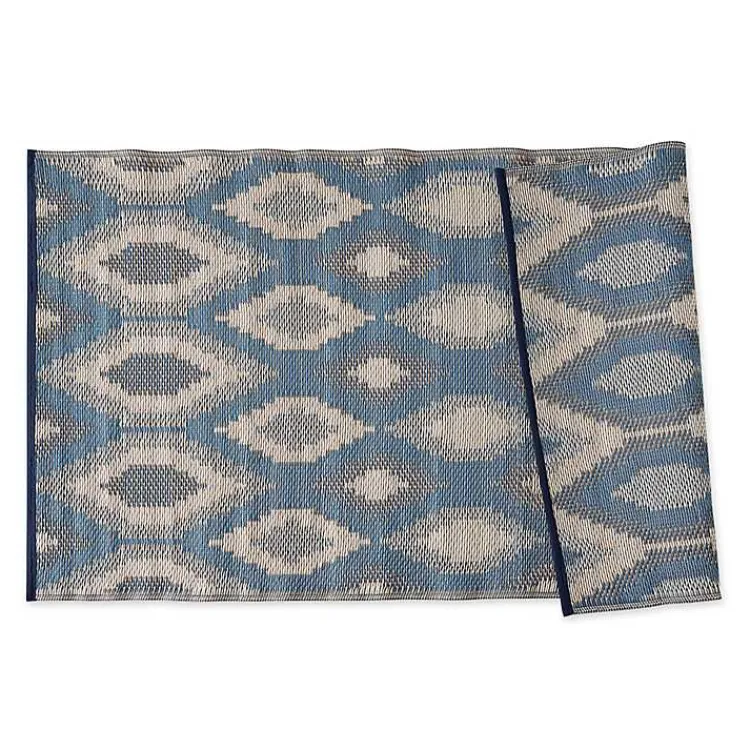Kirklands Home Blue & Gray Diamond Stripe Outdoor Area Rug, 3x6 Discount