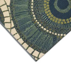 Kirklands Home Blue & Green Circles Indoor/Outdoor Rug, 3x4