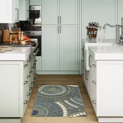Kirklands Home Blue & Green Circles Indoor/Outdoor Rug, 3x4