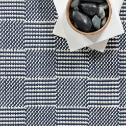 Kirklands Home Blue & Ivory Checkered Indoor/Outdoor Rug, 5x8 Best