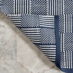 Kirklands Home Blue & Ivory Checkered Indoor/Outdoor Rug, 5x8 Best