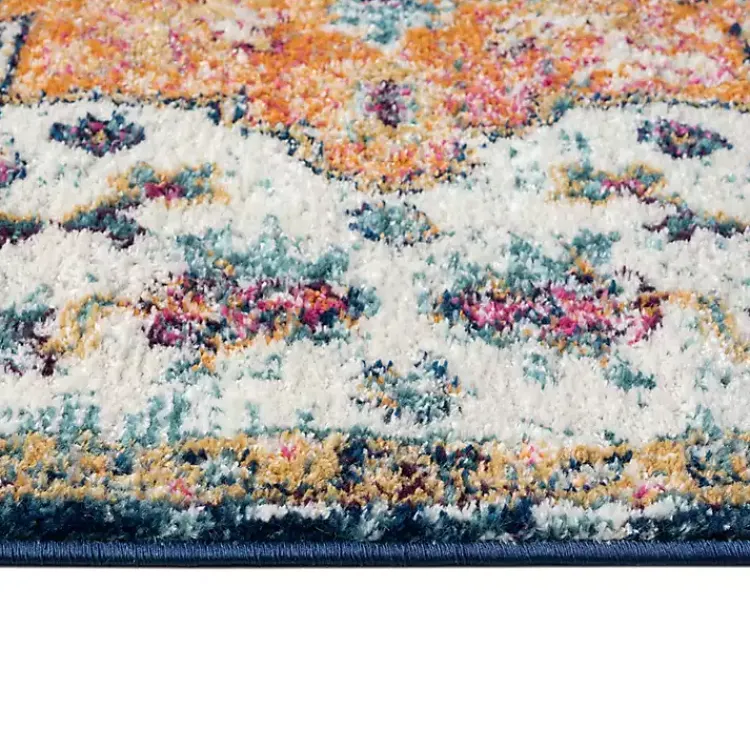 Kirklands Home Blue & Orange Boho Medallion Area Rug, 5x7 Hot