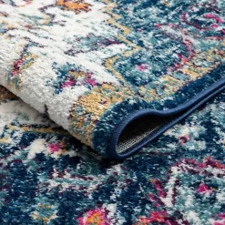Kirklands Home Blue & Orange Boho Medallion Area Rug, 5x7 Hot