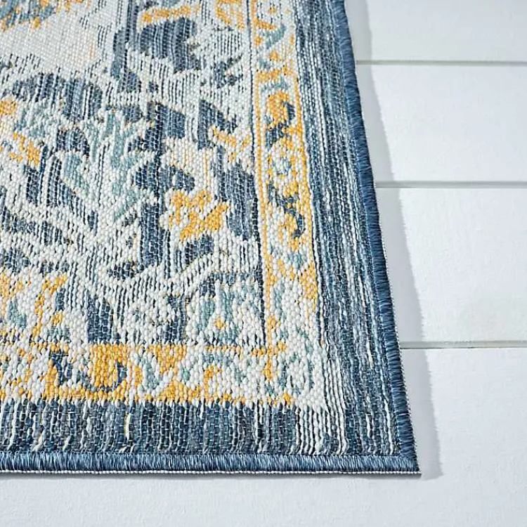 Kirklands Home Blue & Orange Medallion Reversible Area Rug, 5x7
