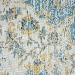 Kirklands Home Blue & Orange Medallion Reversible Area Rug, 5x7