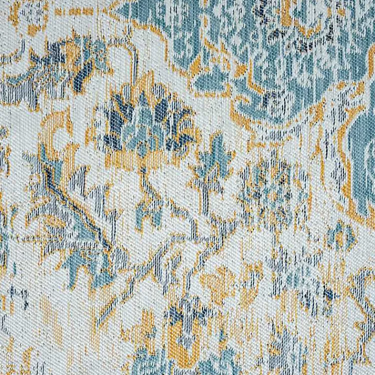 Kirklands Home Blue & Orange Medallion Reversible Area Rug, 5x7