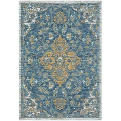 Kirklands Home Blue & Orange Medallion Reversible Area Rug, 8x10 Sale