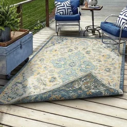 Kirklands Home Blue & Orange Medallion Reversible Area Rug, 8x10 Sale