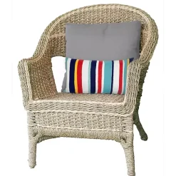 Kirklands Home Blue & Red Lamontage Stripe Outdoor Lumbar Pillow Discount