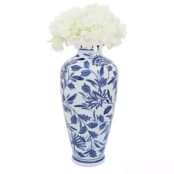 Vases>Kirklands Home Blue & White Chinoiserie Ceramic Vase, 13 in.
