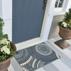Kirklands Home Blue & White Circles Indoor/Outdoor Rug, 2x3 Sale