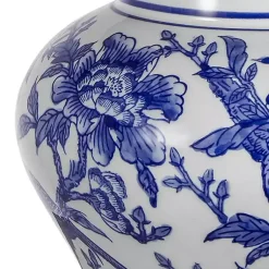 Kirklands Home Blue & Floral Ceramic Table Lamp White Outlet