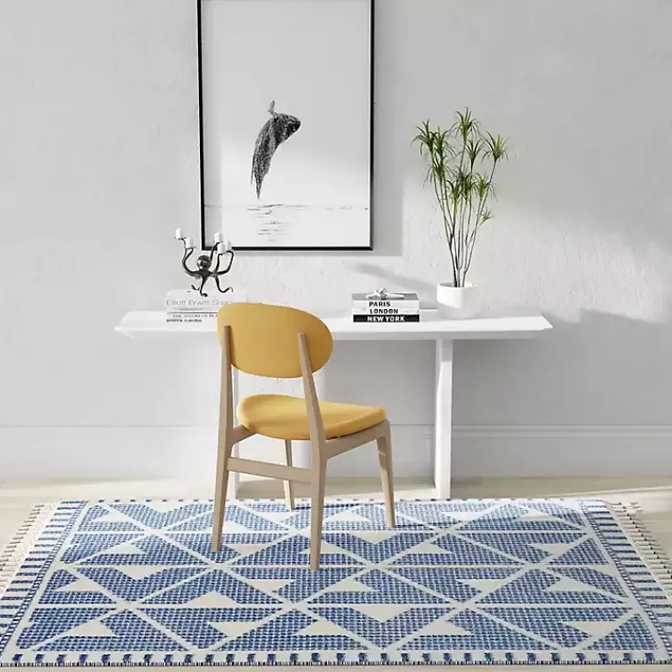 Kirklands Home & White Geometric Shag Area Rug, 8x10 Blue Sale