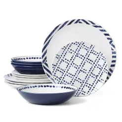 Kirklands Home Blue & White Harbour 12-pc. Dinnerware Set