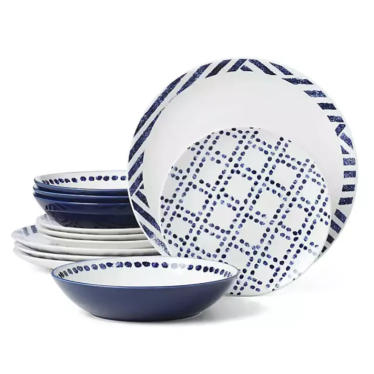Kirklands Home Blue & White Harbour 12-pc. Dinnerware Set