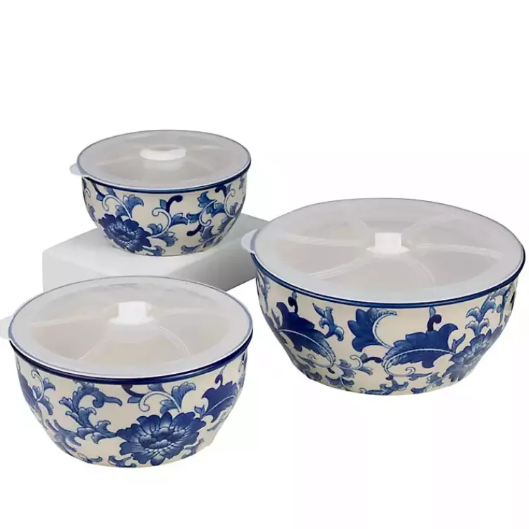 Kirklands Home Blue & White 6-pc. Ceramic Food Storage Bowl Set Clearance