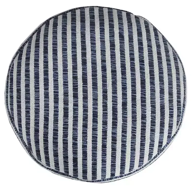 Poufs & Floor Cushions>Kirklands Home Blue & White Stripe Organic Cotton Pouf