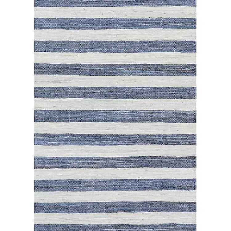 Kirklands Home Blue & White Striped Indoor/Outdoor Rug, 5x8 Sale