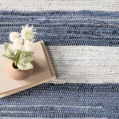 Kirklands Home Blue & White Striped Indoor/Outdoor Rug, 6x9 Sale