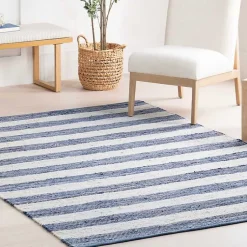 Kirklands Home Blue & White Striped Indoor/Outdoor Rug, 6x9 Sale