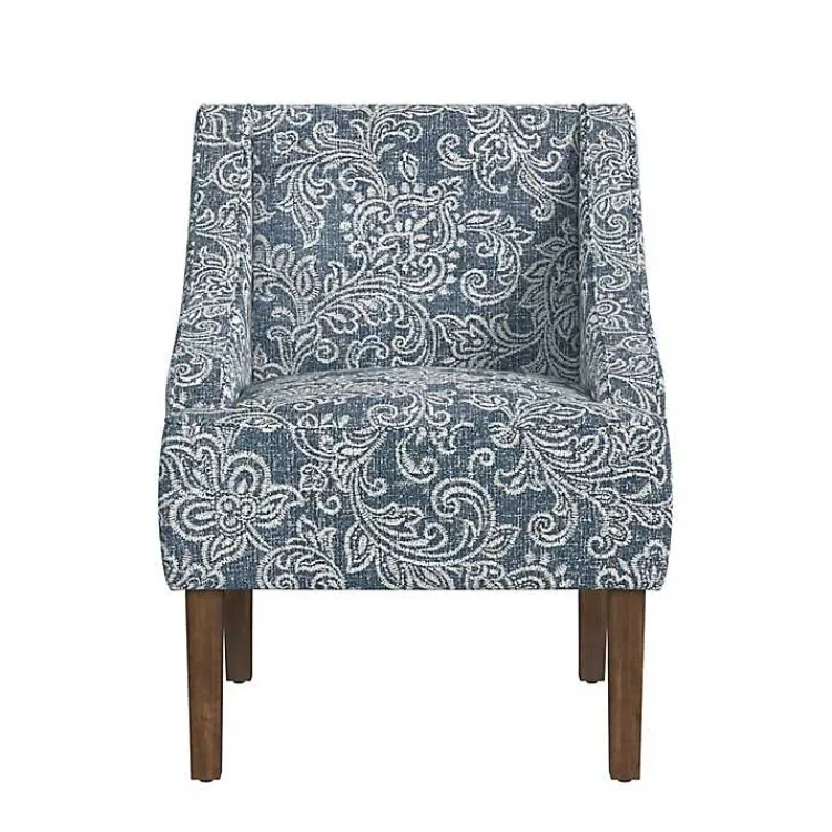 Kirklands Home & White Swoop Accent Chair Blue