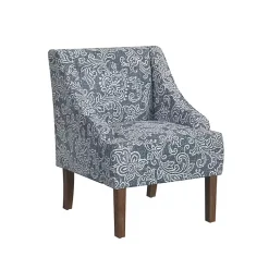 Kirklands Home & White Swoop Accent Chair Blue