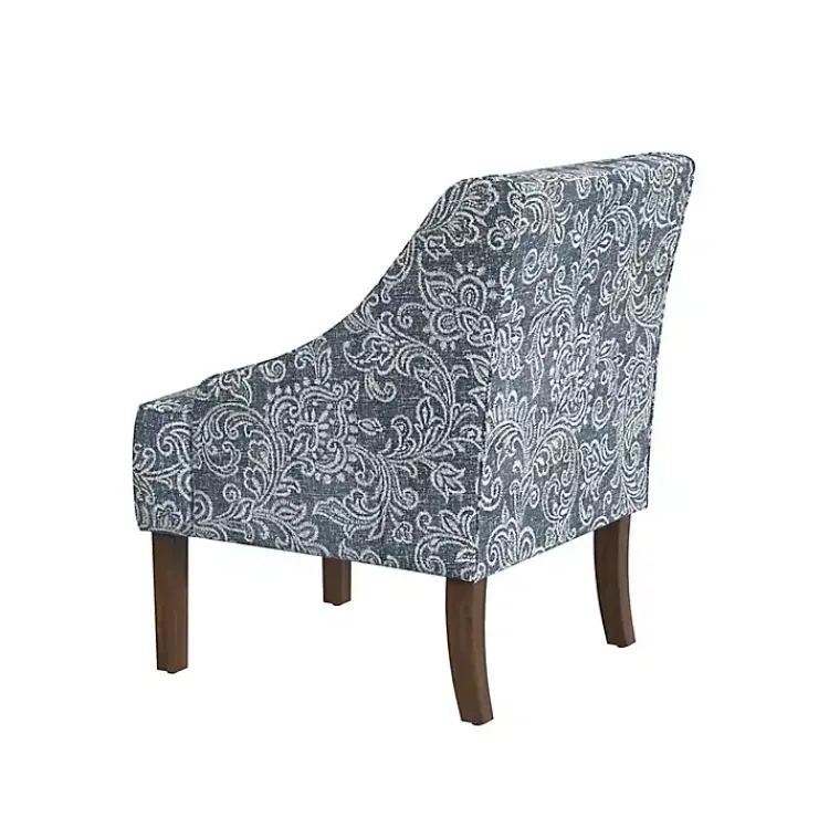 Kirklands Home & White Swoop Accent Chair Blue