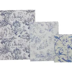 Baskets & Boxes>Kirklands Home Blue & White Toile Canvas Book Boxes, Set of 3