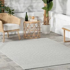 Kirklands Home Blue & White Trellis Indoor/Outdoor Rug, 5x8 Best