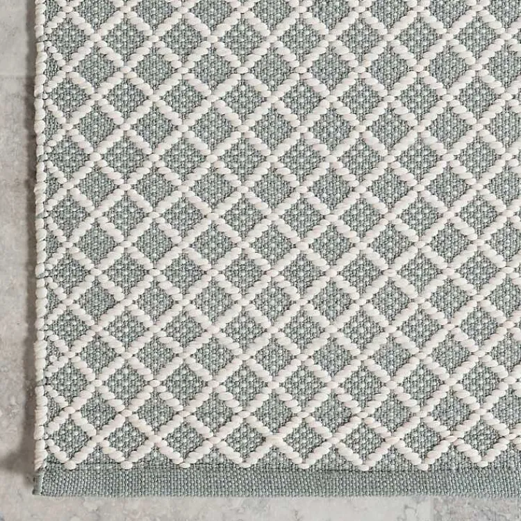 Kirklands Home Blue & White Trellis Indoor/Outdoor Rug, 4x6 Best